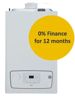 White boiler with finance offer message
